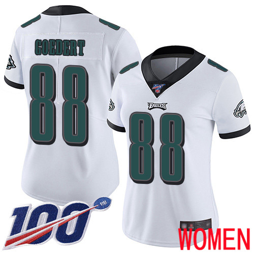 Women Philadelphia Eagles #88 Dallas Goedert White Vapor Untouchable NFL Jersey Limited Player Season